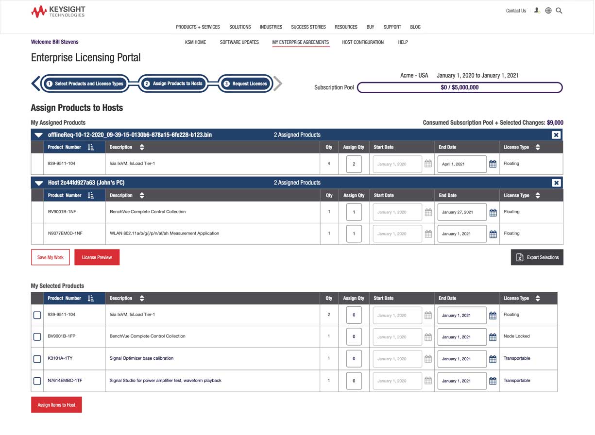Keysight Enterprise Licensing Portal